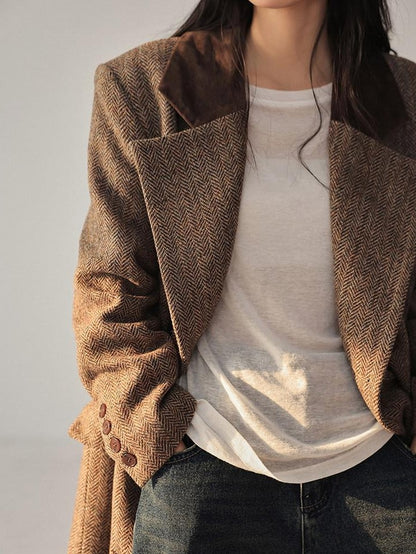 FU FRESH UP Contrast Color Tailored Blazer Women&