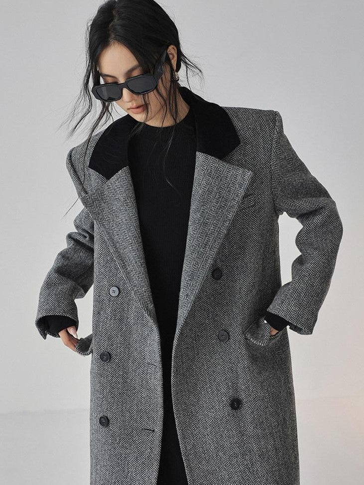 FU FRESH UP Contrast Color Tailored Blazer Women&