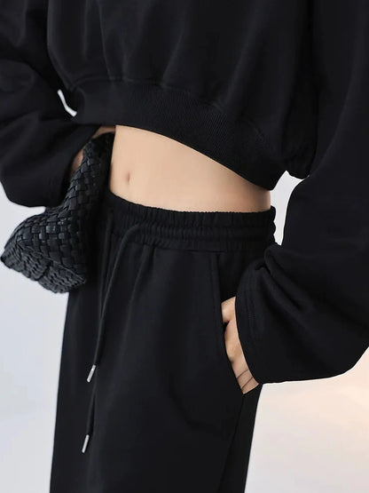 FU FRESH UP Crop Hoodie High Waist Skirt Set