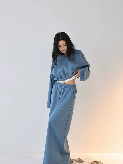 FU FRESH UP Crop Hoodie High Waist Skirt Set