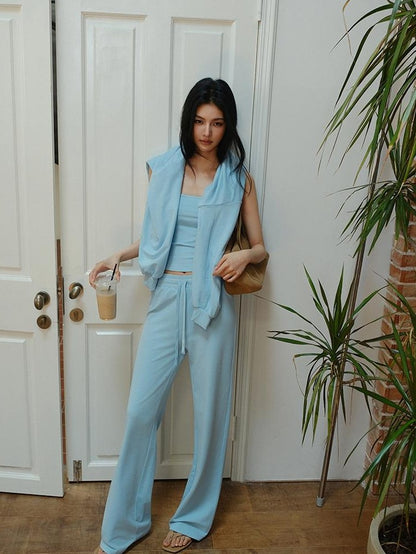 FU FRESH UP Cropped Drawstring Straight Leg Women&