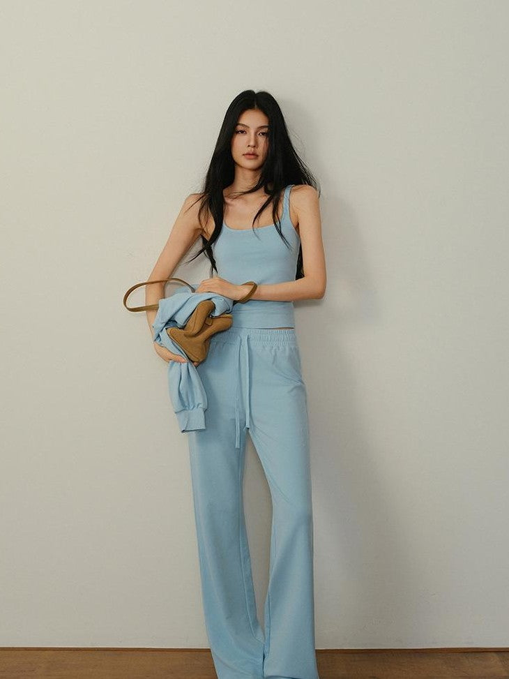 FU FRESH UP Cropped Drawstring Straight Leg Women&