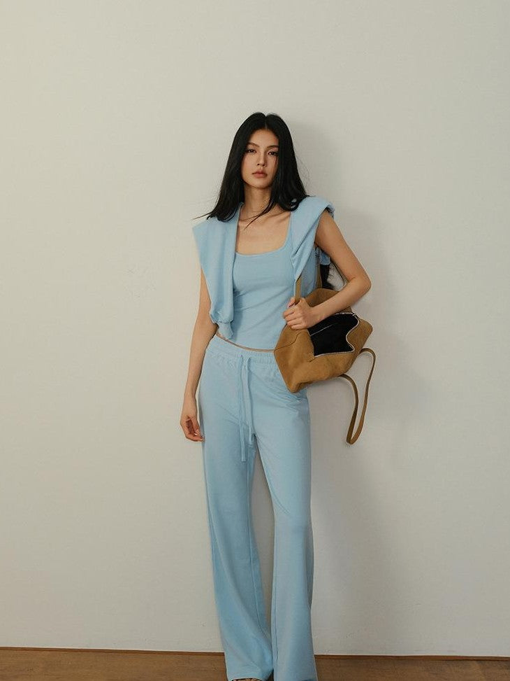 FU FRESH UP Cropped Drawstring Straight Leg Women&