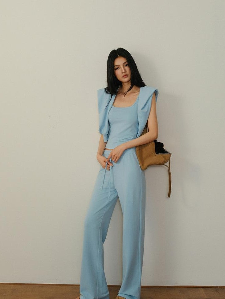 FU FRESH UP Cropped Drawstring Straight Leg Women&