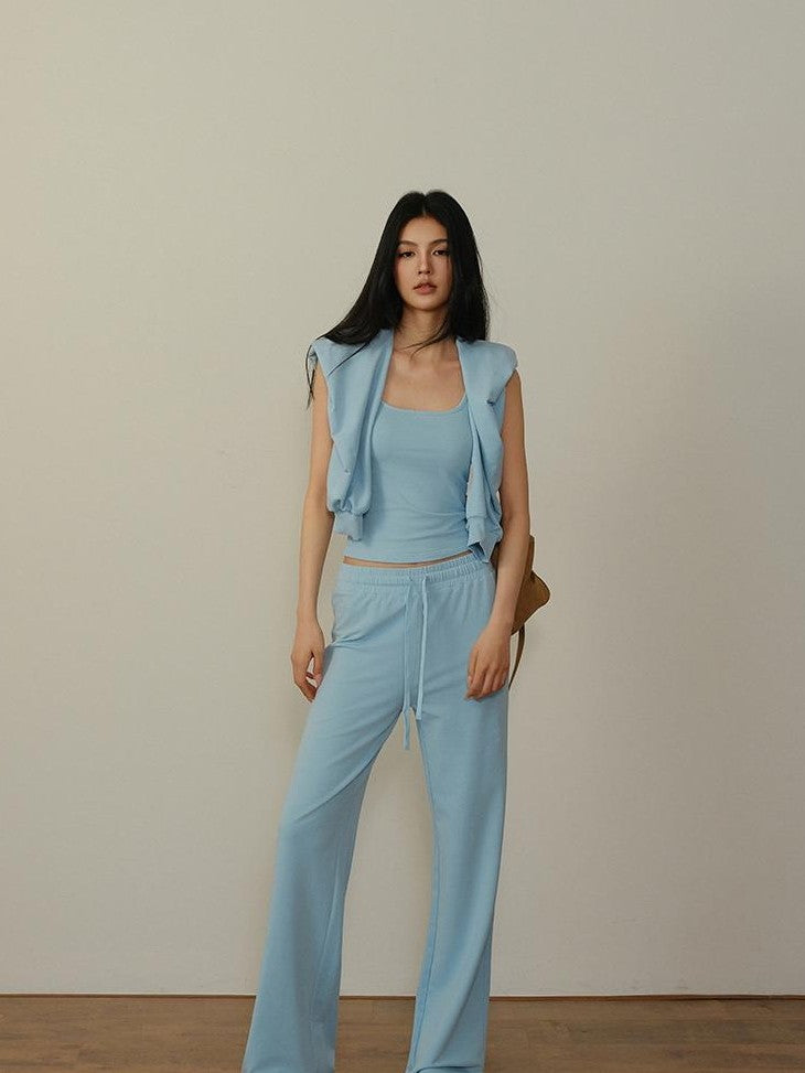 FU FRESH UP Cropped Drawstring Straight Leg Women&