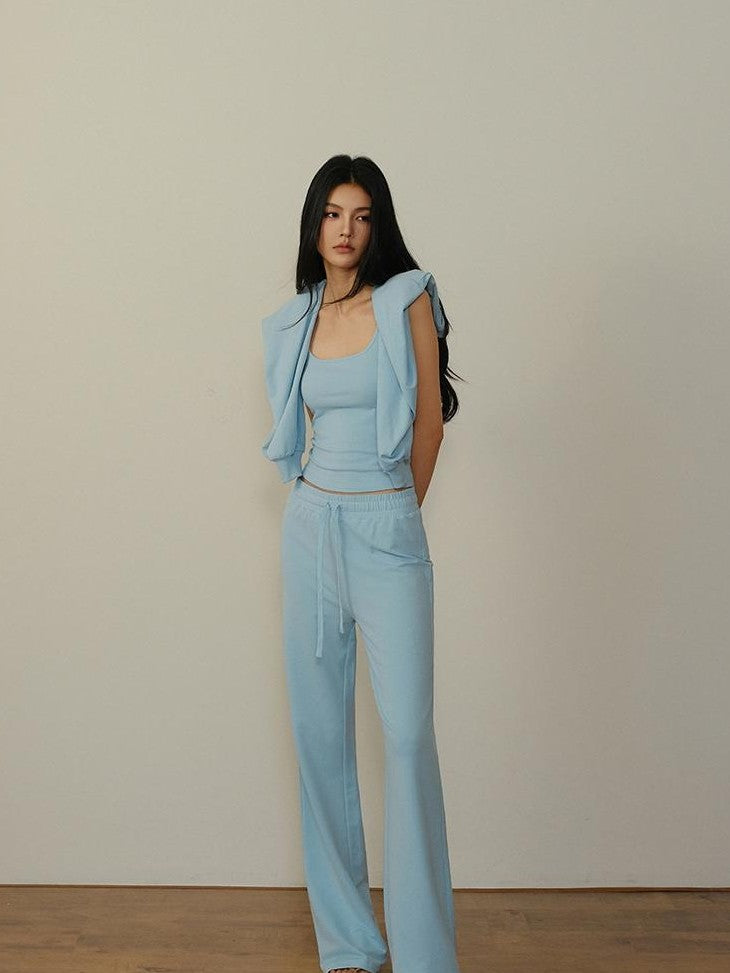 FU FRESH UP Cropped Drawstring Straight Leg Women&