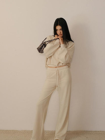 FU FRESH UP Cropped Drawstring Straight Leg Women&