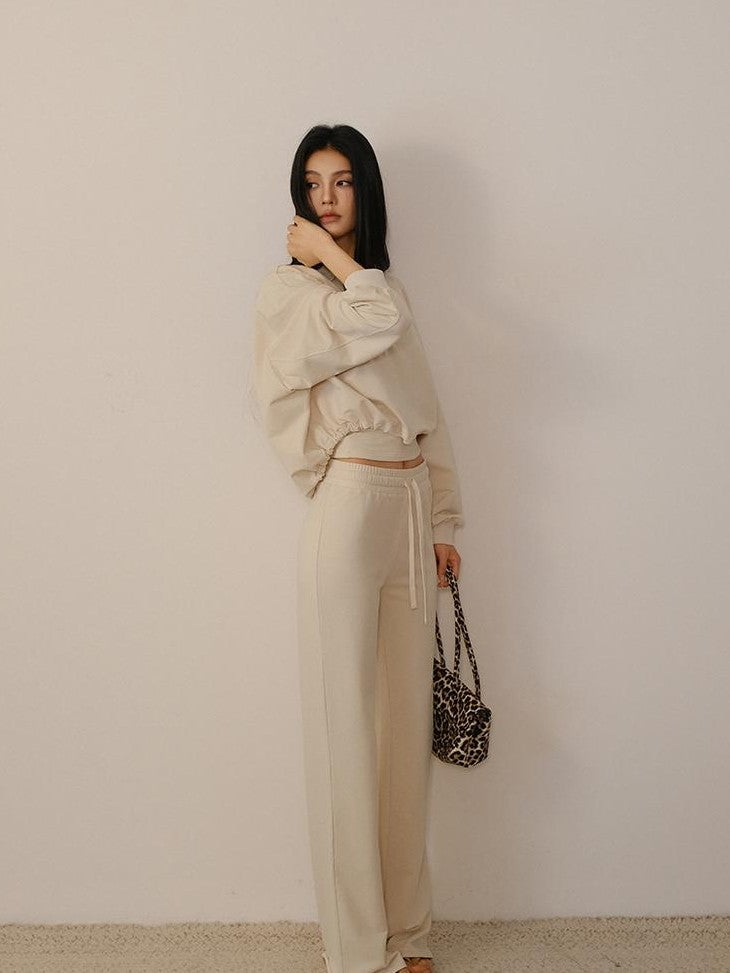 FU FRESH UP Cropped Drawstring Straight Leg Women&