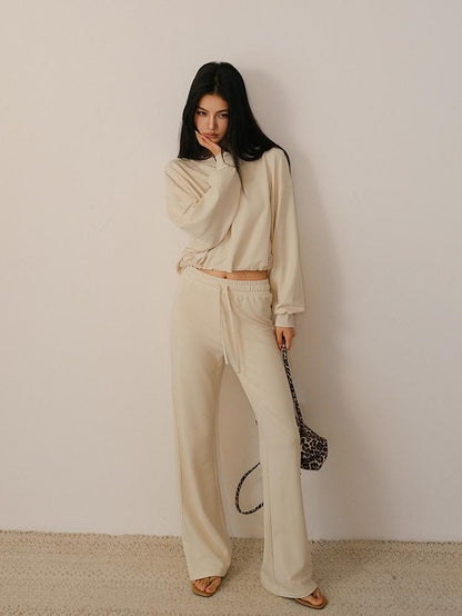 FU FRESH UP Cropped Drawstring Straight Leg Women&
