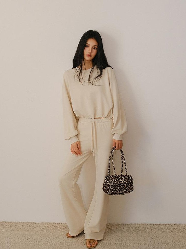 FU FRESH UP Cropped Drawstring Straight Leg Women&