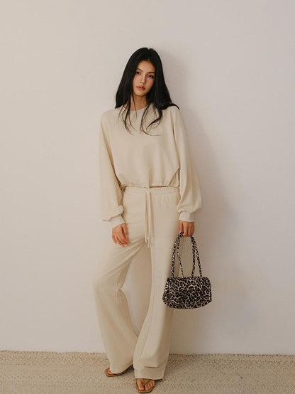 FU FRESH UP Cropped Drawstring Straight Leg Women&