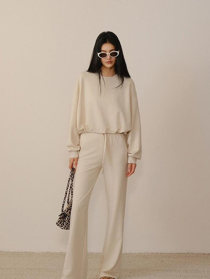 FU FRESH UP Cropped Drawstring Straight Leg Women&