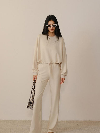 FU FRESH UP Cropped Drawstring Straight Leg Women&