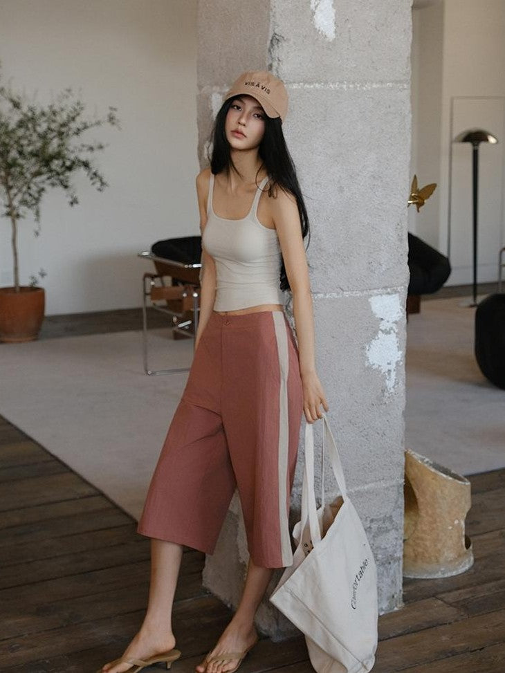 FU FRESH UP Cropped Drawstring Straight Leg Women&