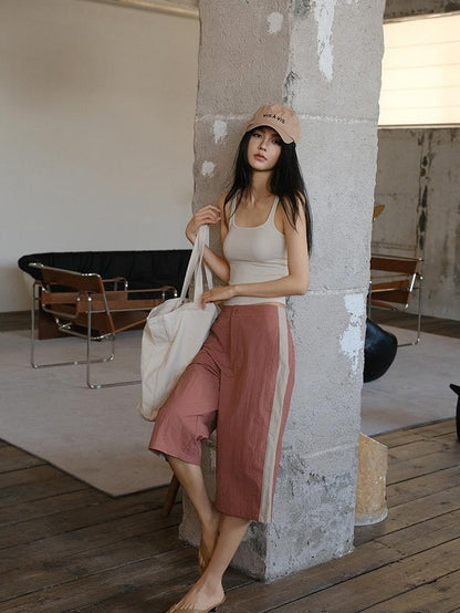 FU FRESH UP Cropped Drawstring Straight Leg Women&