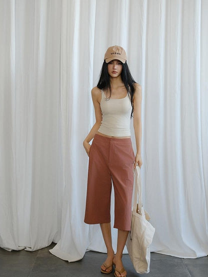 FU FRESH UP Cropped Drawstring Straight Leg Women&