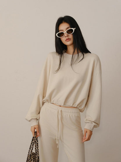 FU FRESH UP Cropped Drawstring Straight Leg Women&