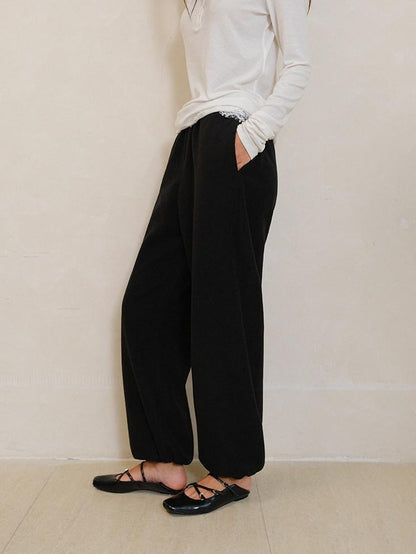 FU FRESH UP Double Sided Fleece High Waist Pockets Straight Leg Women&