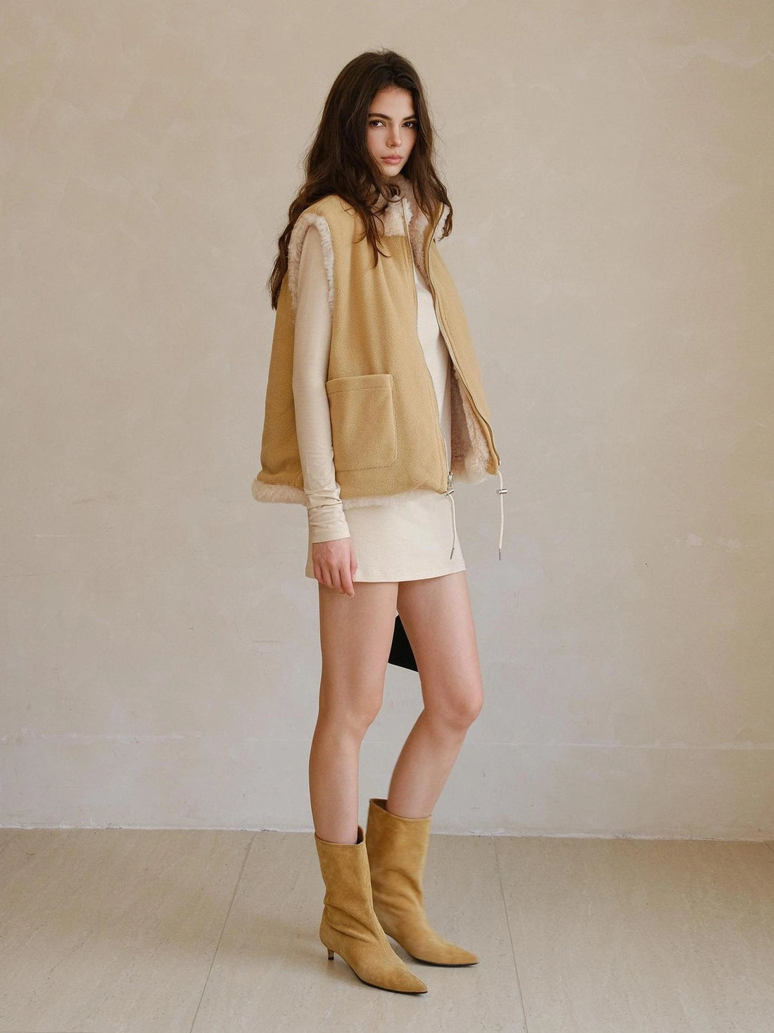 FU FRESH UP Double Sided Shearling Vest