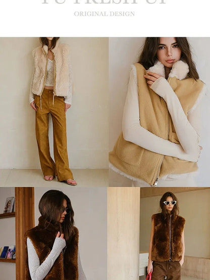 FU FRESH UP Double Sided Shearling Vest