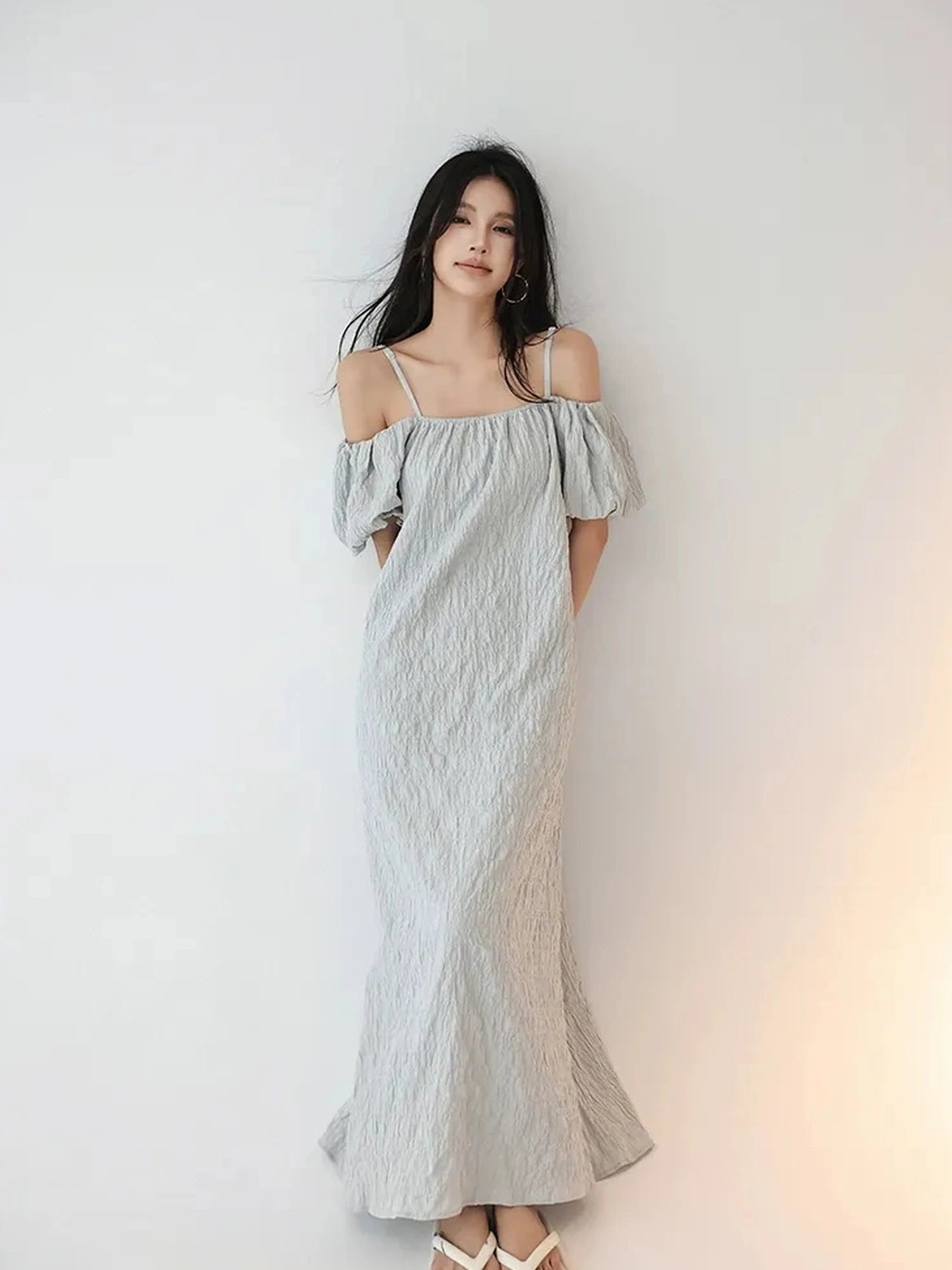 FU FRESH UP Elegant Off Shoulder Ruffle Mini Dress
