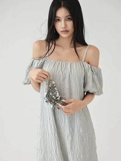 FU FRESH UP Elegant Off Shoulder Ruffle Mini Dress