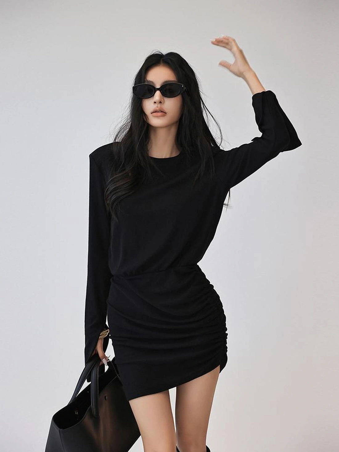 FU FRESH UP Elegant Sculpted Waist Cocktail Mini Dress