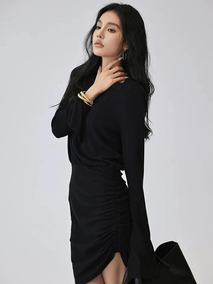 FU FRESH UP Elegant Sculpted Waist Cocktail Mini Dress