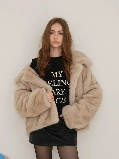 Embroidered Lettering Brushed Long Sleeve Tee