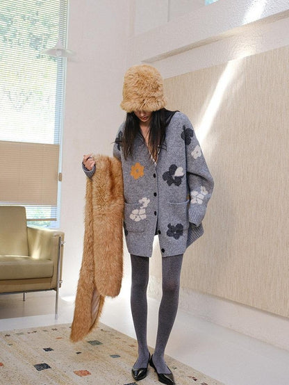 FU FRESH UP Faux Fox Fur Plush Luxury Women&