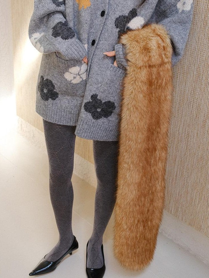 FU FRESH UP Faux Fox Fur Plush Luxury Women&