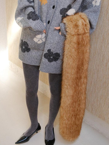 FU FRESH UP Faux Fox Fur Plush Luxury Women&