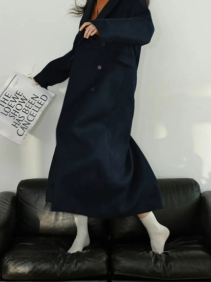 FU FRESH UP Fine Wool Double Breasted Trench Coat