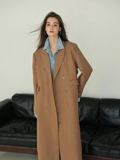 FU FRESH UP Fine Wool Double Breasted Trench Coat