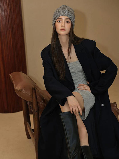 FU FRESH UP Fine Wool Double Breasted Trench Coat
