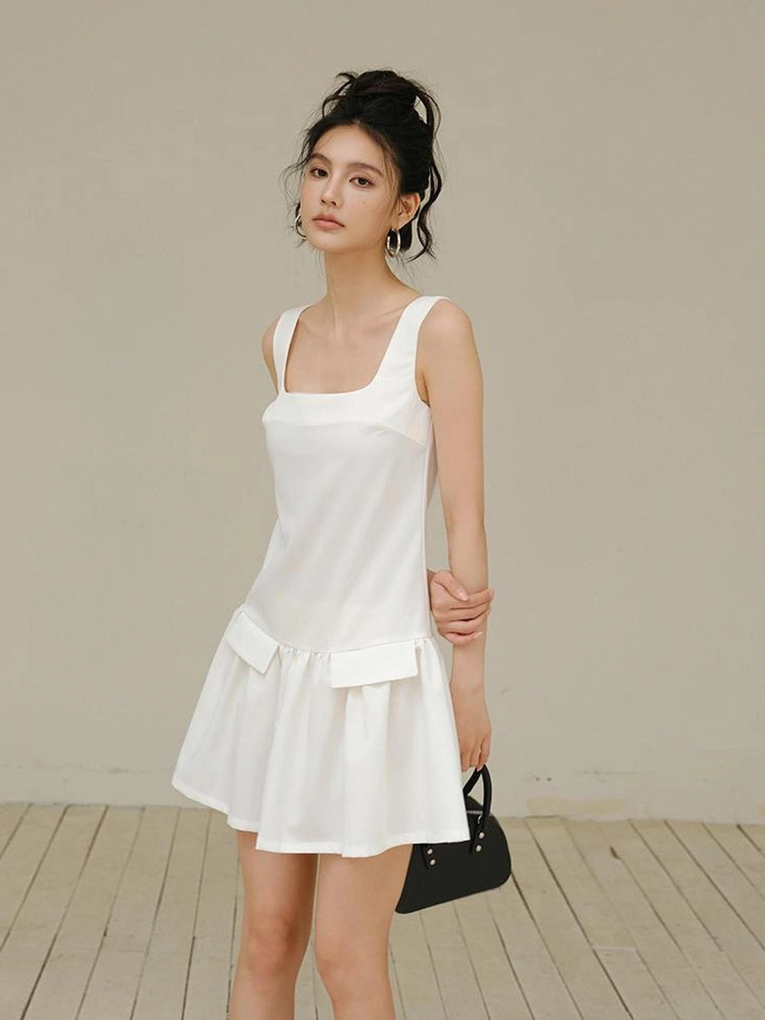 FU FRESH UP Flirty A Line Sleeveless Puff Hem Dress