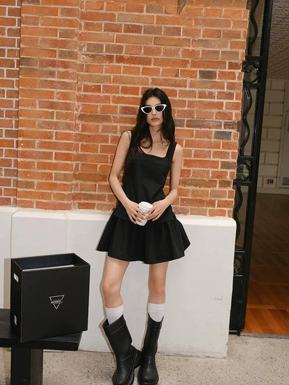 FU FRESH UP Flirty A Line Sleeveless Puff Hem Dress