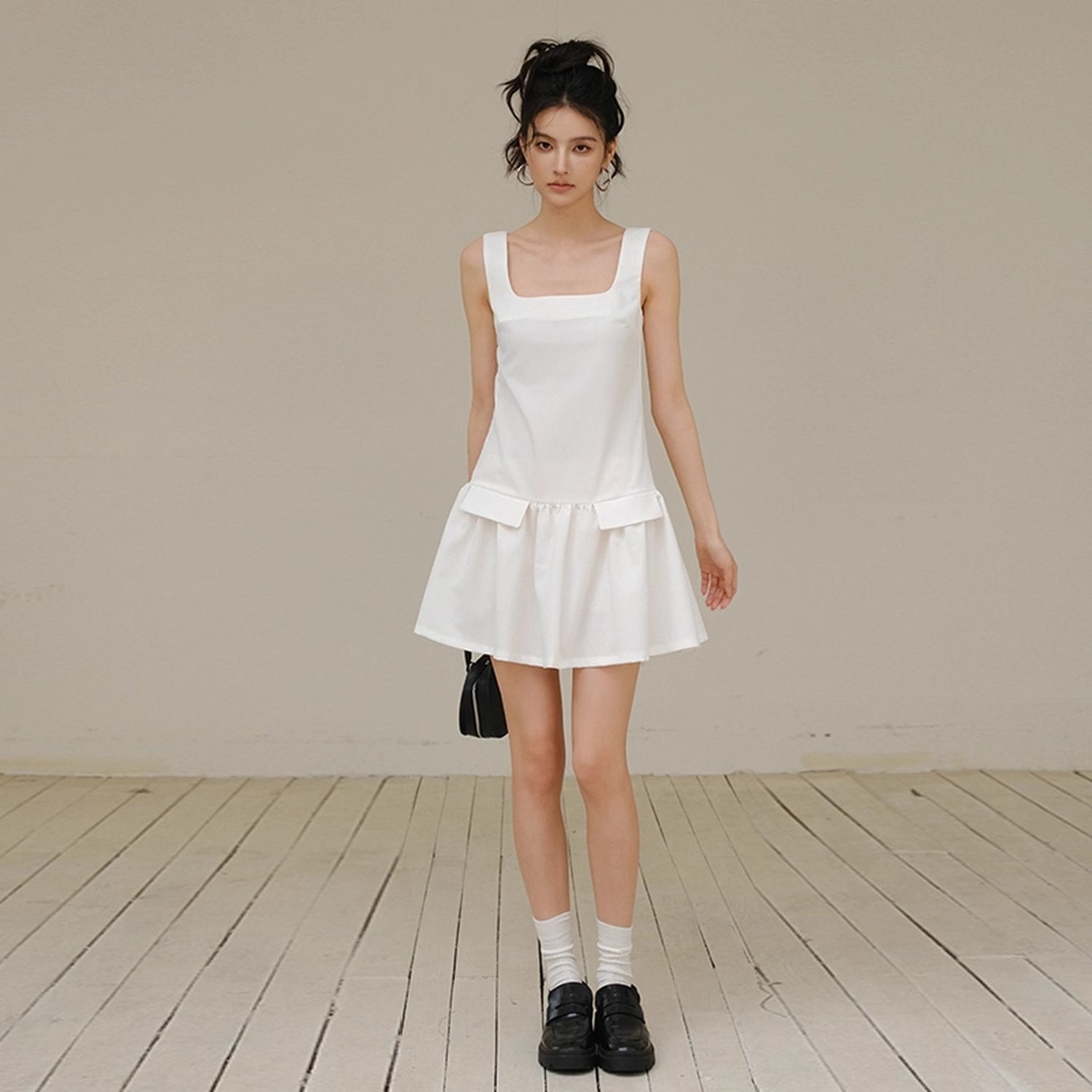 FU_FRESH_UP_Flirty_A_Line_Sleeveless_Puff_Hem_Dress_MISSTT