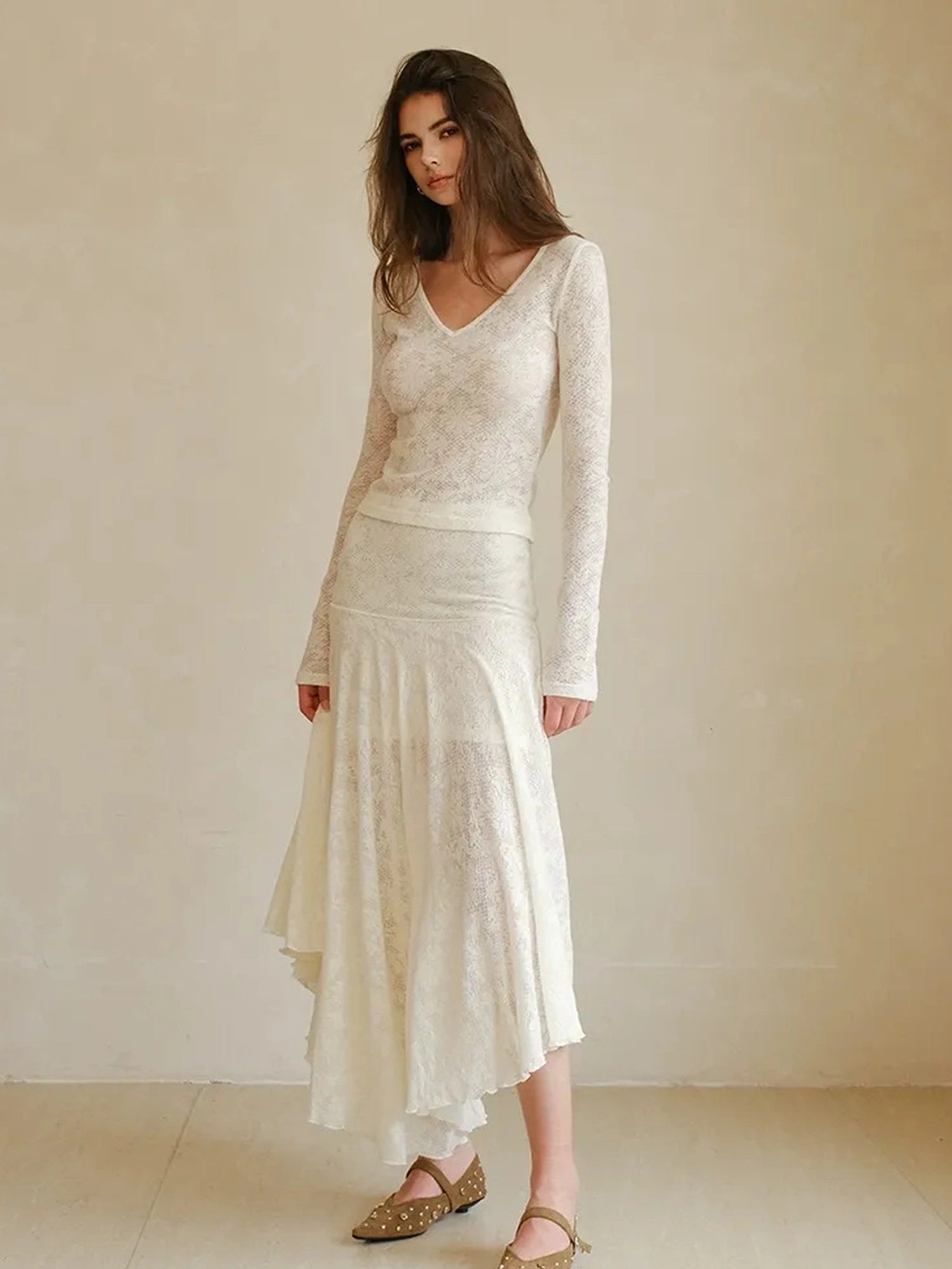 FU FRESH UP French Lace Jacquard Wool Knit Set
