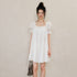 FU_FRESH_UP_French_Puff_Sleeve_Square_Neck_A_Line_Women&