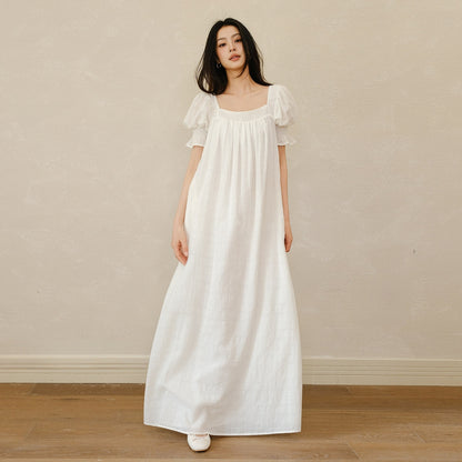 FU_FRESH_UP_French_Puff_Sleeve_Square_Neck_A_Line_Women&