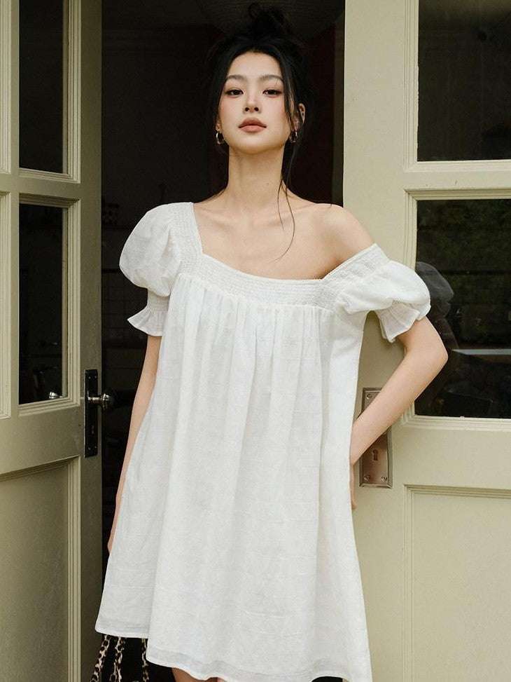 FU FRESH UP French Puff Sleeve Square Neck A Line Women&