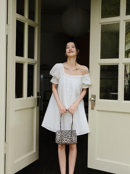 FU FRESH UP French Puff Sleeve Square Neck A Line Women&