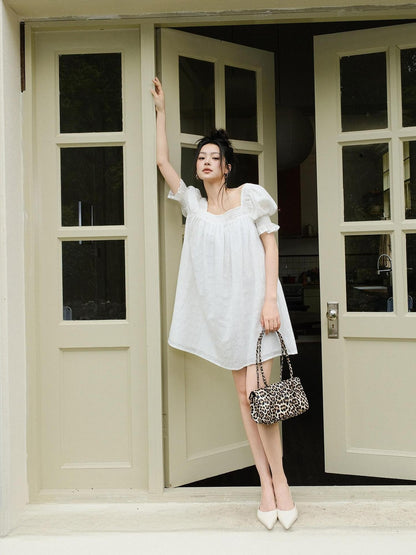 FU FRESH UP French Puff Sleeve Square Neck A Line Women&
