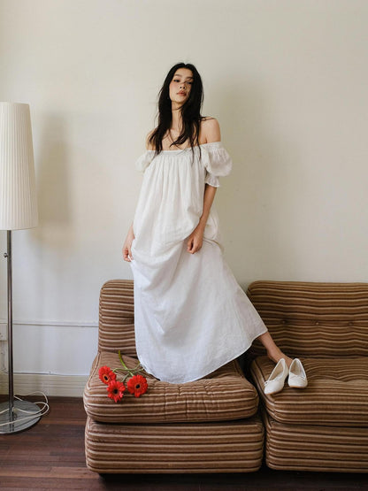 FU FRESH UP French Puff Sleeve Square Neck A Line Women&