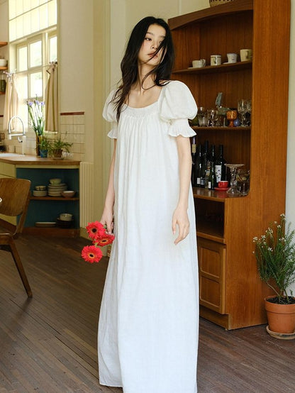 FU FRESH UP French Puff Sleeve Square Neck A Line Women&