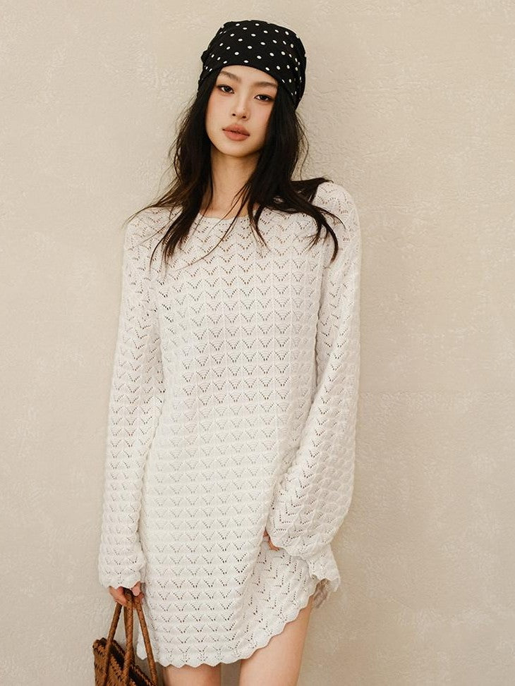FU FRESH UP French Resort 3D Crochet Eyelet Bell Sleeve Women&
