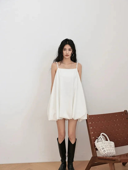 FU FRESH UP French Romantic Cloud Bloom A Line Dress V-neck T-shirt Long Sleeve