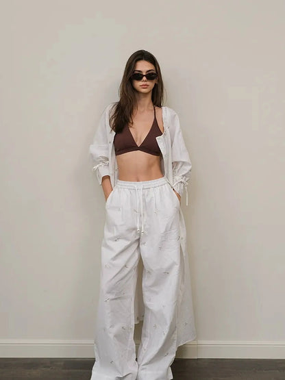 FU FRESH UP French Romantic Embroidered Linen Dress Set