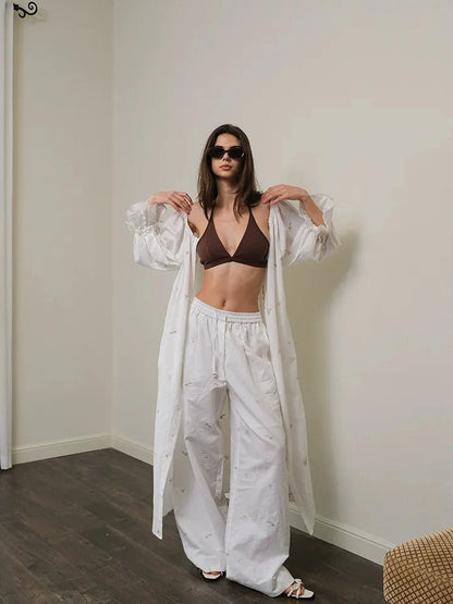 FU FRESH UP French Romantic Embroidered Linen Dress Set
